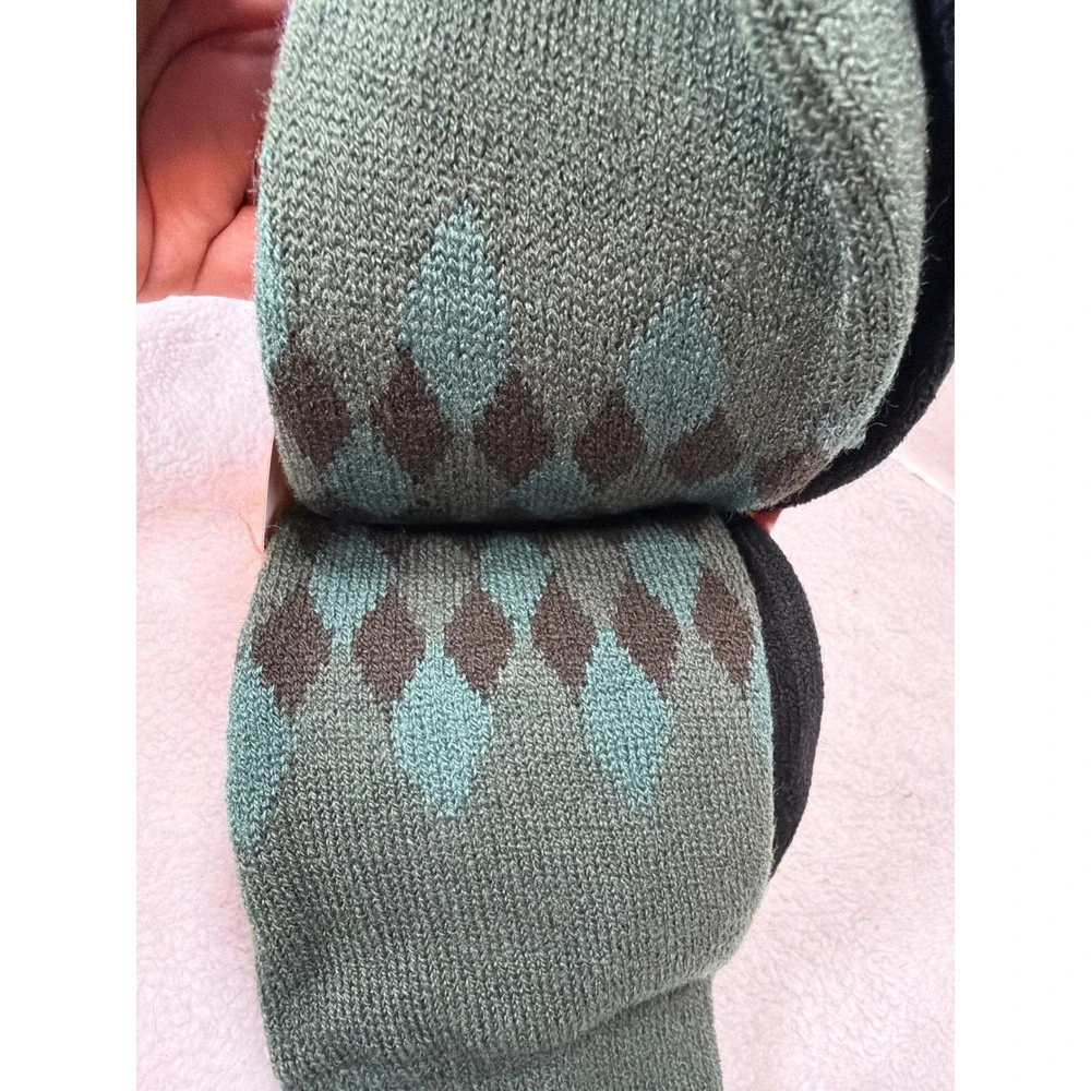 Kodiak Heat Socks Mens 7-12 Multicolor Cold Weather Thermal 3-Pack Argyle Black